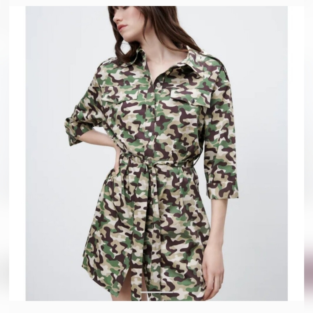 Zara printed mini dress